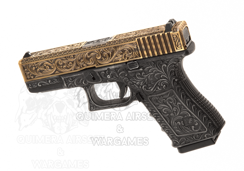 Alternative view of WE Tech. Glock 19 Etched metal version GBB