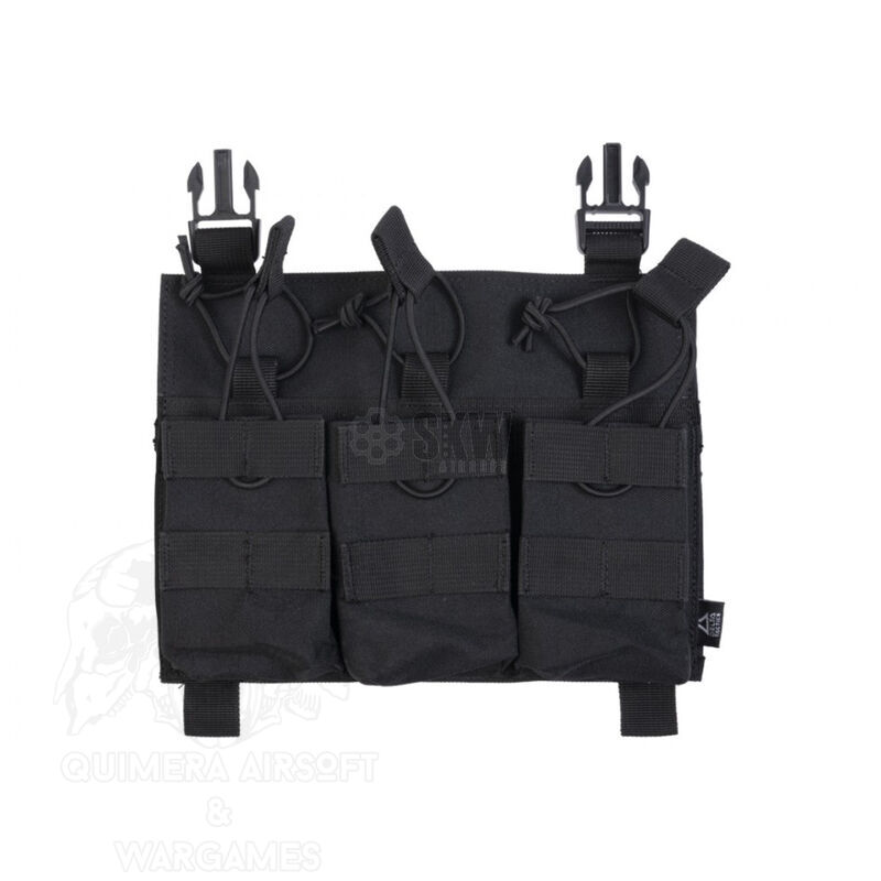 panel con clips para 3 cargadores M4,AK y G36 Delta Tactics - Negro
