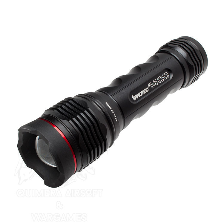 Linterna Tactica Pro 1400 Light 5 Modos + Zoom 1400 Lumens Iprotec