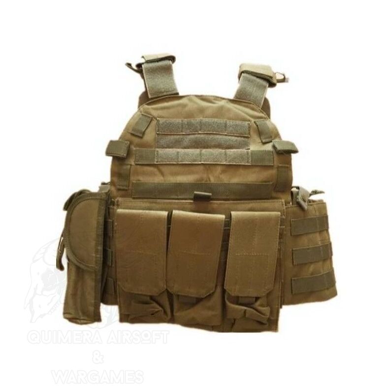 Chaleco Portaplacas Completo - Tan