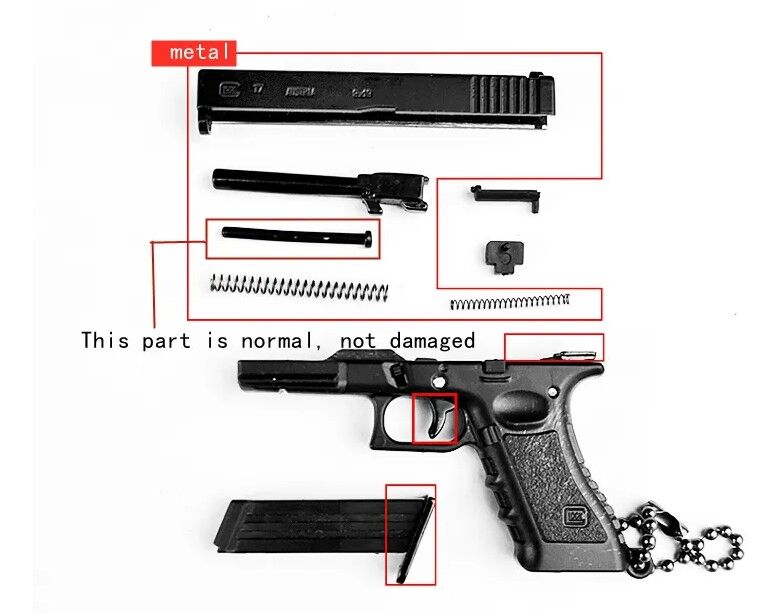 Alternative view of Llavero Metálico Glock Con Piezas Móviles