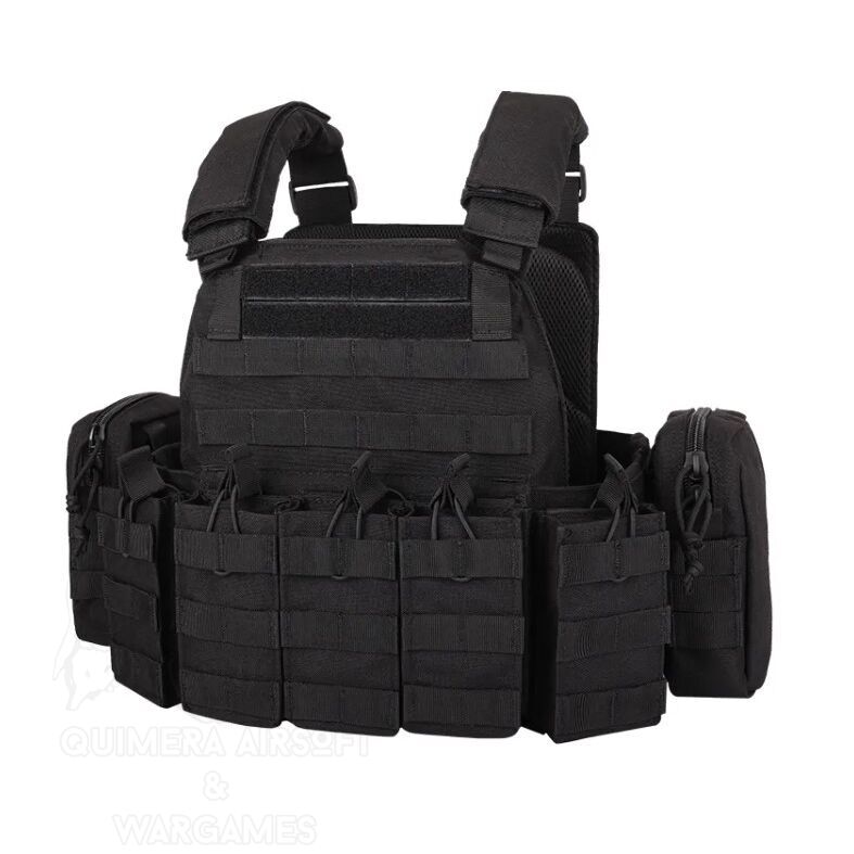 Alternative view of Chaleco Tactico tipo DCS Plate Carrier V2 y pack de pouches abiertos para 5.56 Yakeda