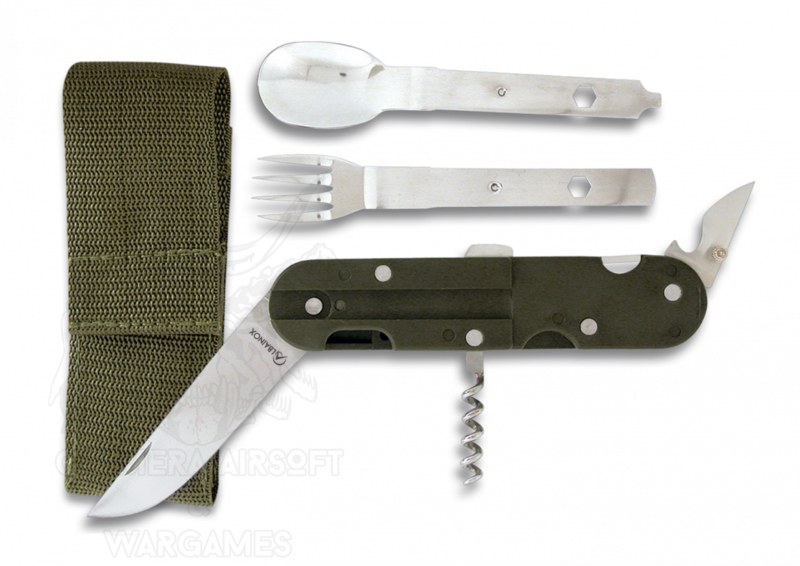 Cubierto de camping de fibra con funda Albainox - OD