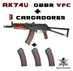 PACK AK-74U (AVS74U) GBBR y 3 Cargadores - VFC