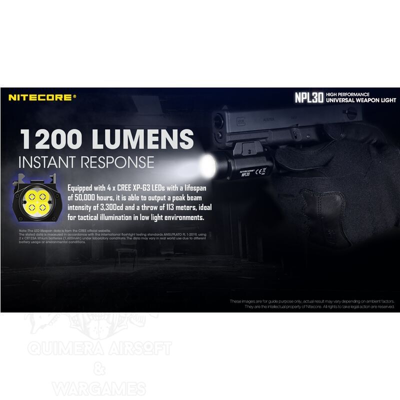 NPL30 Pistol Light 1200lm mas Strobo - Nitecore - Imagen 3