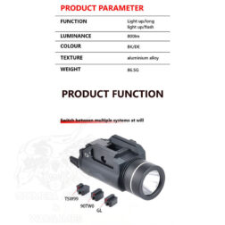 Linterna para pistola TLR-1 HL WADSN - Negro - Imagen 3