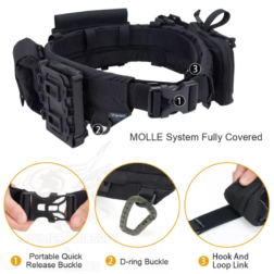 Tactical Battle Molle Belt Triple Idogear - Imagen 3