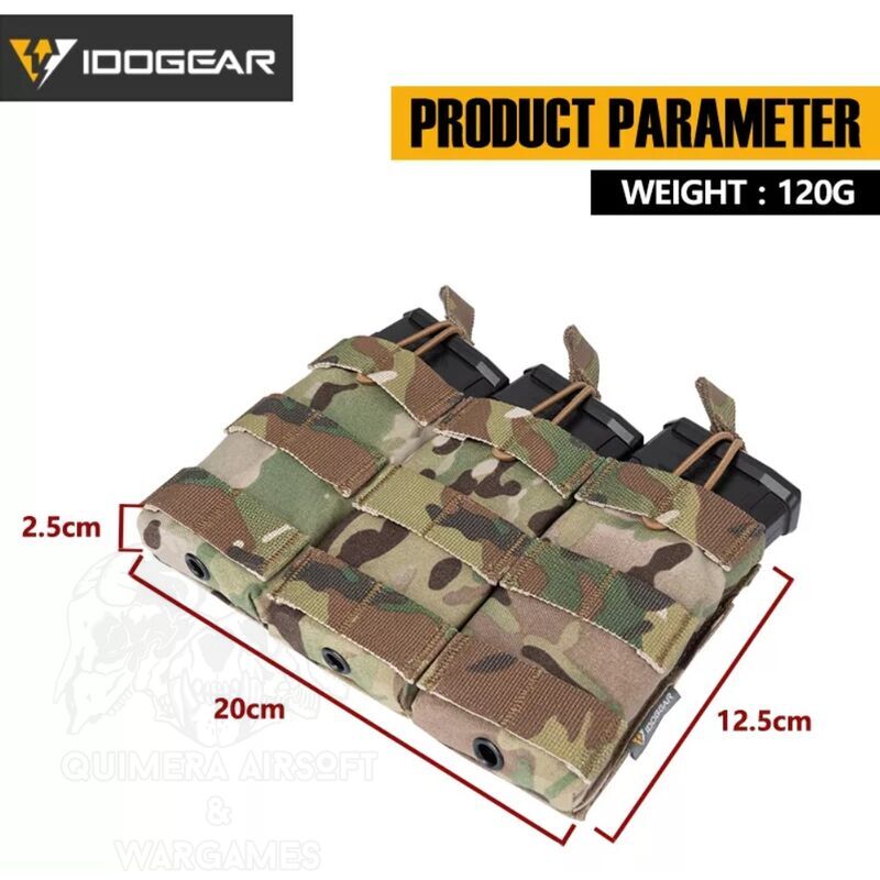Triple Open Top M4 Mag Pouch Mod.2 Idogear - - Imagen 4
