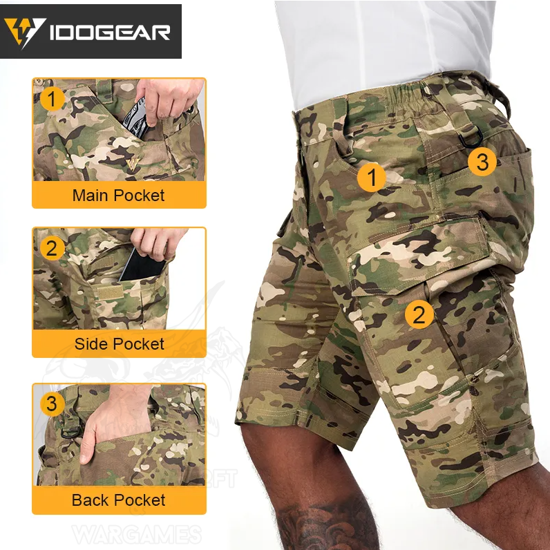 Pantalon Corto Tactico Cargo Idogear Multicam - Imagen 5