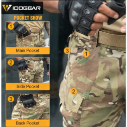 Pantalon Corto Tactico Cargo Idogear Multicam - Imagen 7