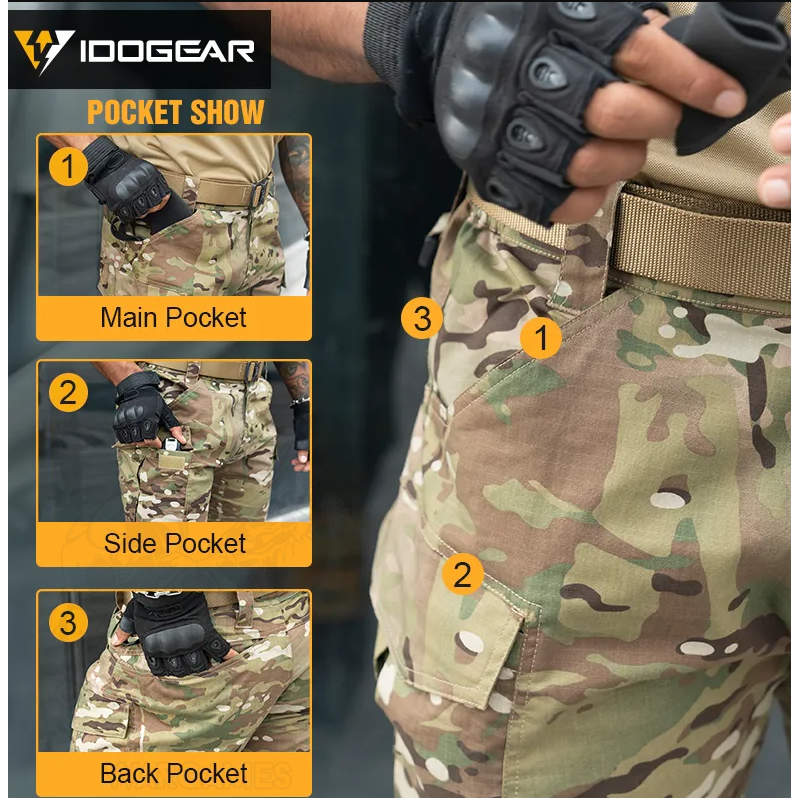 Pantalon Corto Tactico Cargo Idogear Multicam - Imagen 7