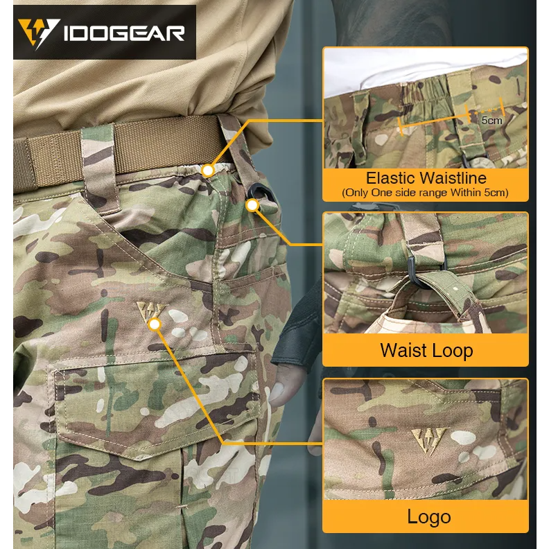 Pantalon Corto Tactico Cargo Idogear Multicam - Imagen 6