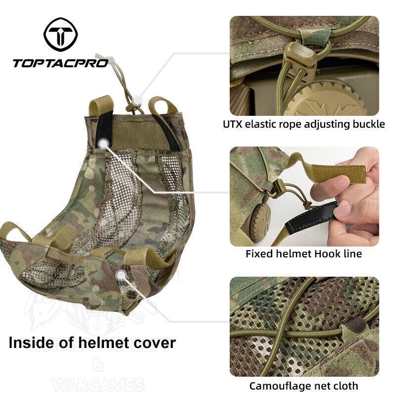 Funda de casco para Casco FAST - TopTacPro - Multicam Black - Imagen 5