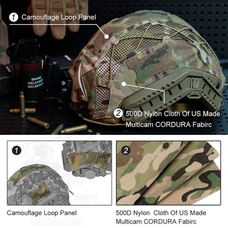 Funda de casco para Casco FAST - TopTacPro - Multicam Black - Imagen 7