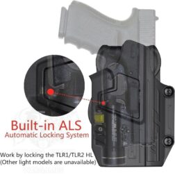 Pistolera rígida Universal con Linterna TLR1-TLR2 HL - Cytac - Negro - Imagen 3