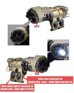 MAWL-C1 Gen3 Aluminium Version Luz Blanca/IR y Laser Rojo/IR - WADSN - Negro - Imagen 8