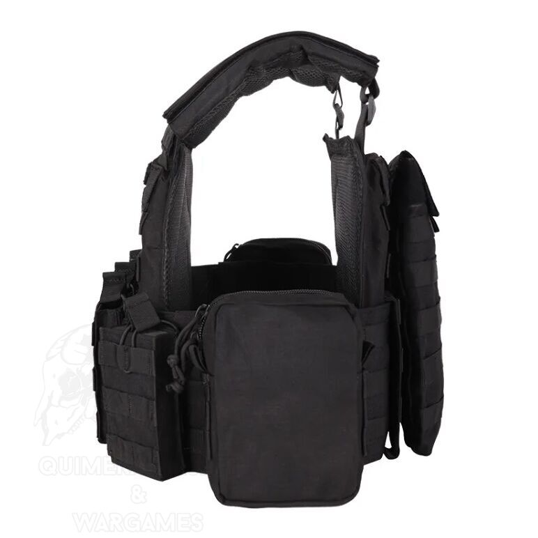 Chaleco Tactico tipo DCS Plate Carrier V2 y pack de pouches abiertos para 5.56 Yakeda - Imagen 4