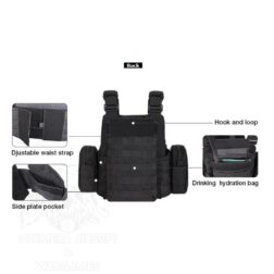 Chaleco Tactico tipo DCS Plate Carrier V2 y pack de pouches abiertos para 5.56 Yakeda - Imagen 6