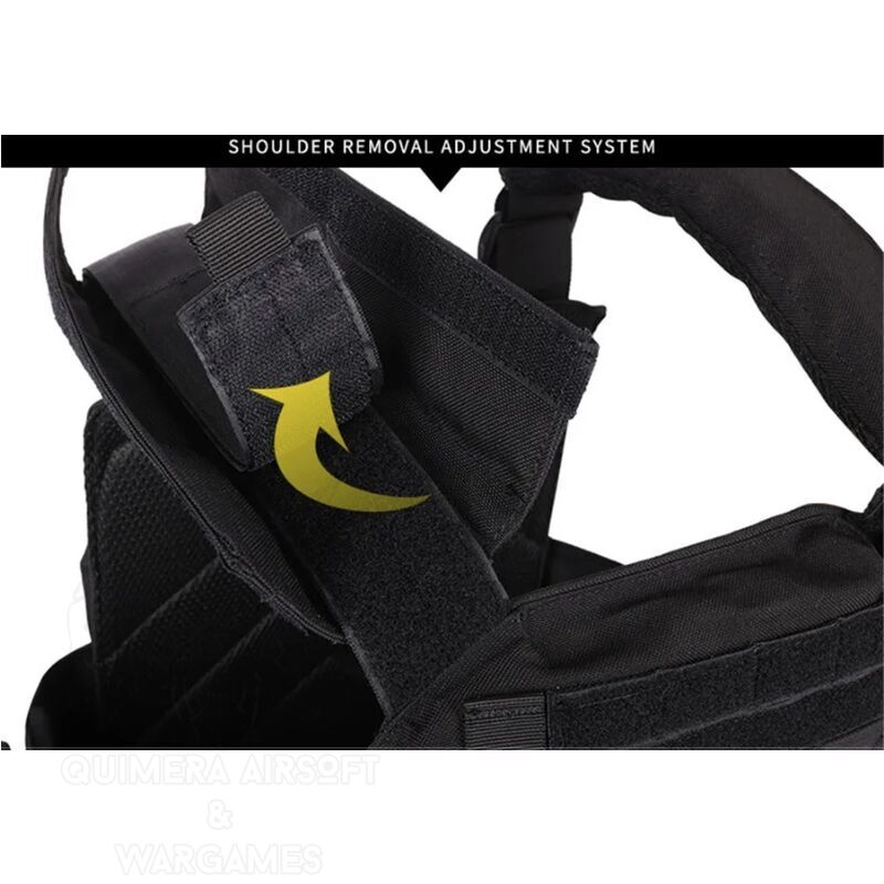 Chaleco Tactico tipo DCS Plate Carrier V2 y pack de pouches abiertos para 5.56 Yakeda - Imagen 8