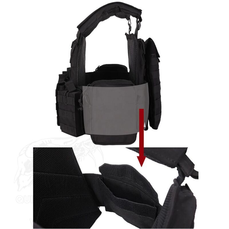 Chaleco Tactico tipo DCS Plate Carrier V2 y pack de pouches abiertos para 5.56 Yakeda - Imagen 9