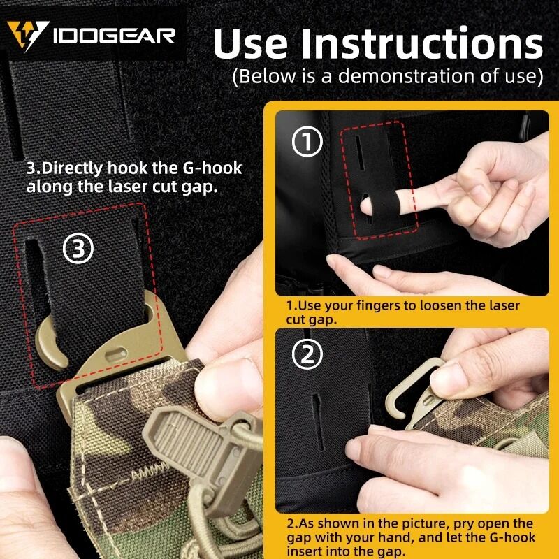 Pouch triple M4 tipo FERRO TEAR IDOGEAR - Multicam - Imagen 4