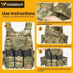 Pouch triple M4 tipo FERRO KTAR 556 IDOGEAR - Multicam - Imagen 9