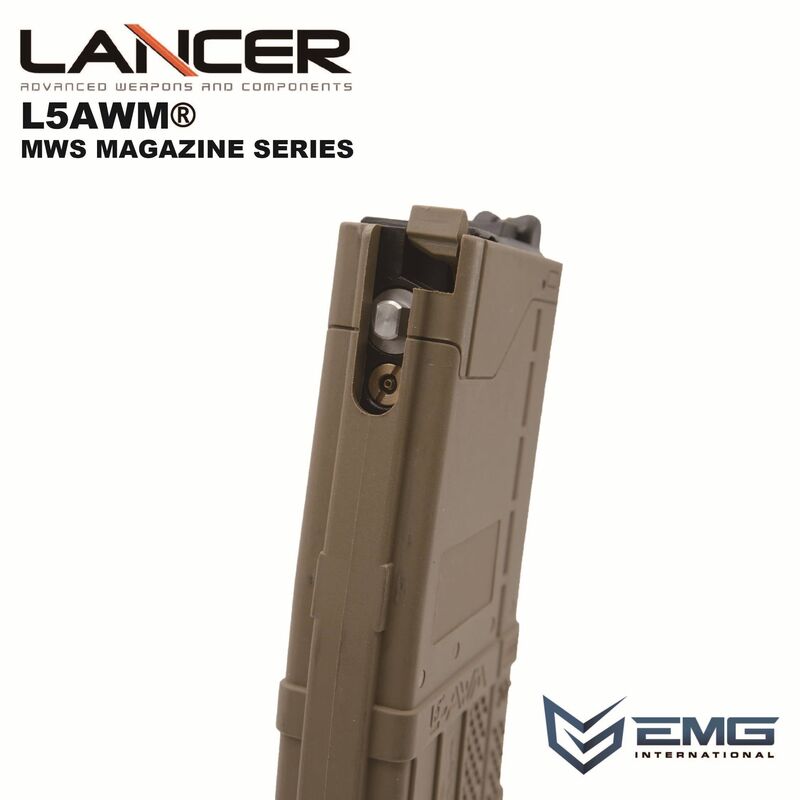 Cargador Lancer L5 AWN 5.56 opaco para MWS GBB 30bbs EMG - Imagen 7