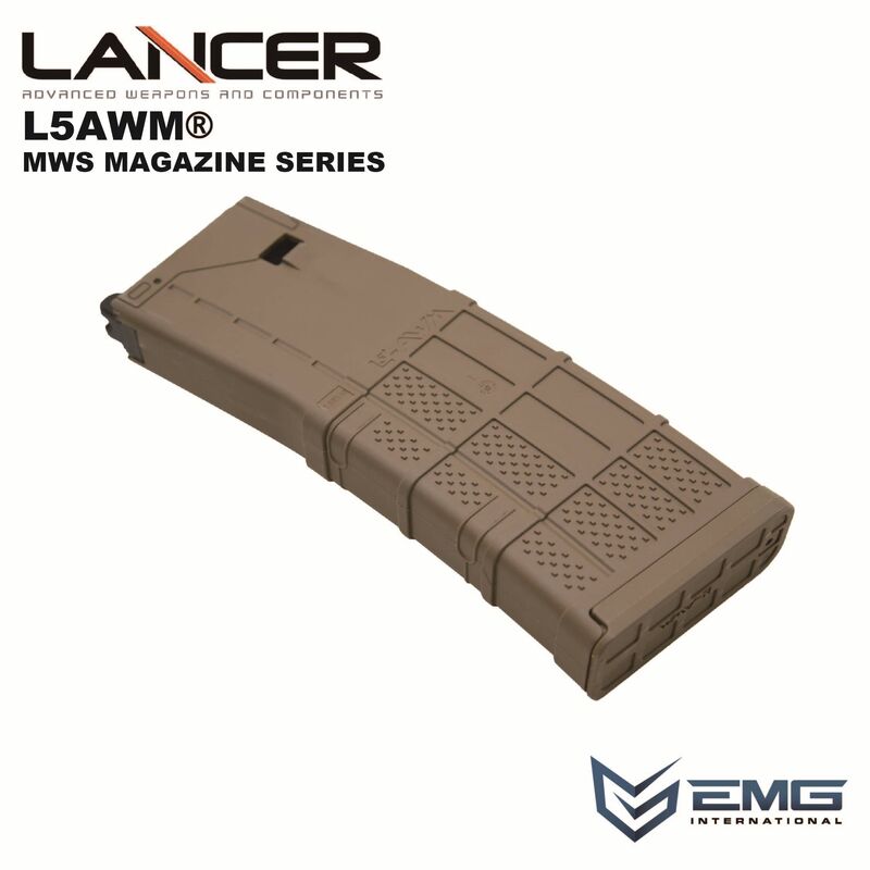 Cargador Lancer L5 AWN 5.56 opaco para MWS GBB 30bbs EMG - Imagen 4