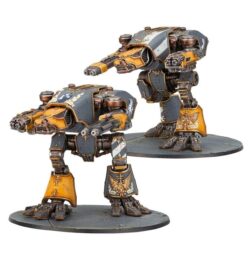 Alternative view of Warhound Scout Titans with Turbo-laser Destructors and Vulcan Mega-Bolters - Legions Imperialis