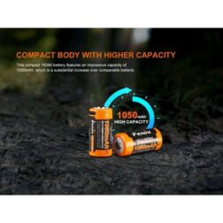 Alternative view of Bateria 16340 RCR123a 3.6V 1050 mAh Recargable por USB-C Fenix
