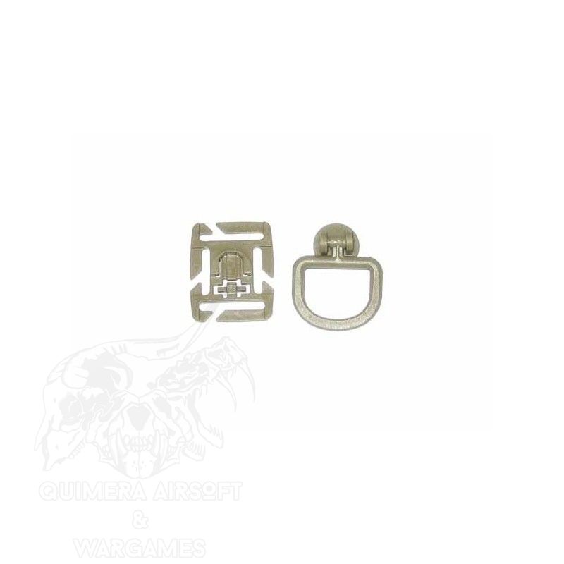 Anclaje molle con anilla de plástico - Tan