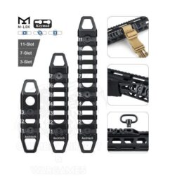 Alternative view of Set de 3 railes M-LOK & keymod 3/7/11- Negro