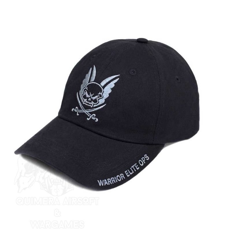Gorra con logo bordado Warrior - Negro
