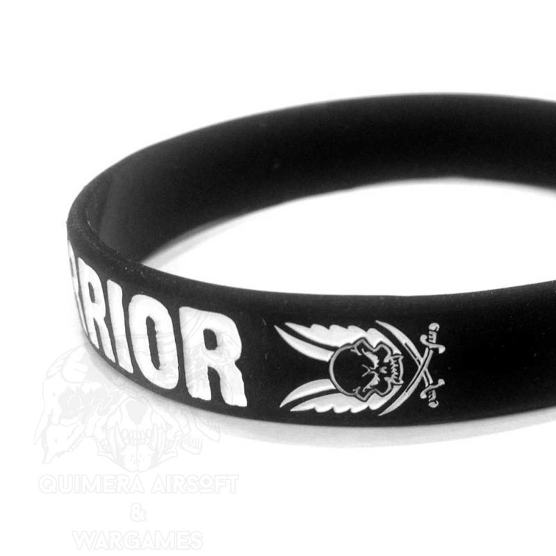 Alternative view of Pulsera de silicona Warrior - Negro