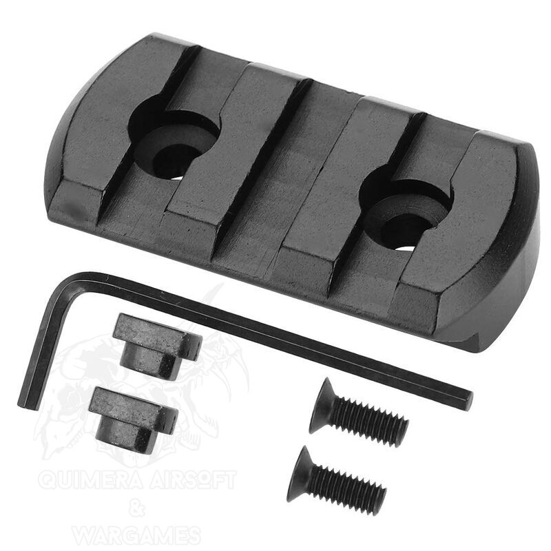 Rail de Aluminio 3-Slots para MLOK Tipo 2 M-Etal - Negro