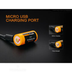 Alternative view of Bateria 16340 RCR123a 3.6V 700mAh Recargable por Micro-USB Fenix