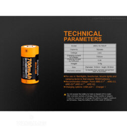 Bateria 16340 RCR123a 3.6V 700mAh Recargable por Micro-USB Fenix - Imagen 7