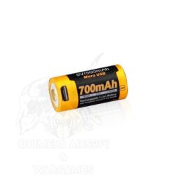Bateria 16340 RCR123a 3.6V 700mAh Recargable por Micro-USB Fenix