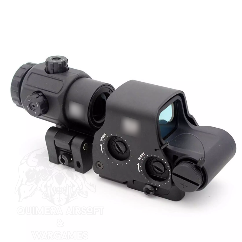 Red dot estilo Eotech EXPS Rojo/Verde + Magnificador G43 AIM-O/WADSN - Negro