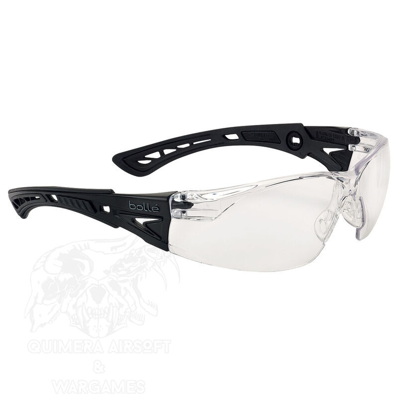 Gafa Rush con lente transparente y patillas negras Bolle