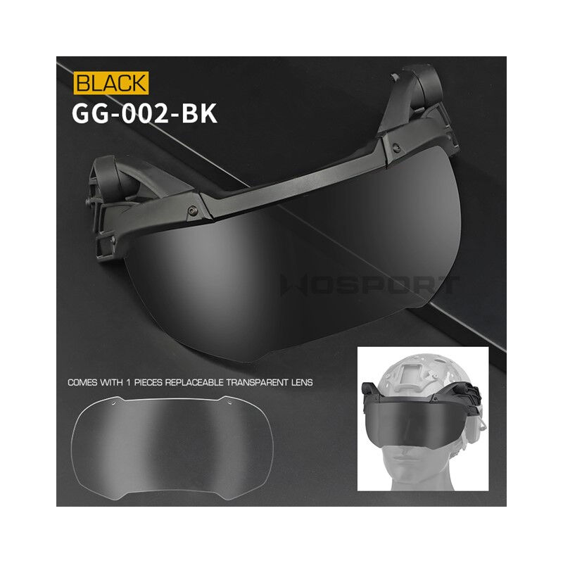 Visera Abatible para casco y 2 lentes WOSport -