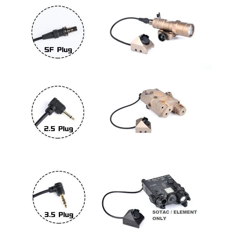 Alternative view of Switch Remoto UT Hot Button para Rail Picatinny Conector SF WADSN