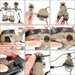 Alternative view of ARC New Helmet Mount Adapter MTEK para COMTA TAC-SKY - Dark Earth