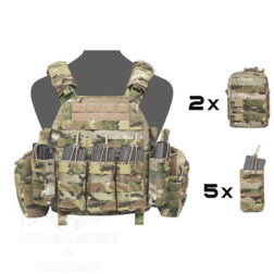 DCS Plate Carrier y pack de pouches single para 5.56 Warrior - Multicam - L
