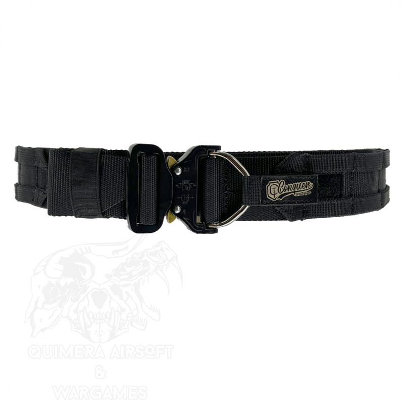 Cinturon Combat Belt Doble Conquer - Negro - M-L