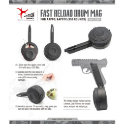 Cargador Drum para AAP- Glock 17-18 350bbs - Action Army - Imagen 7