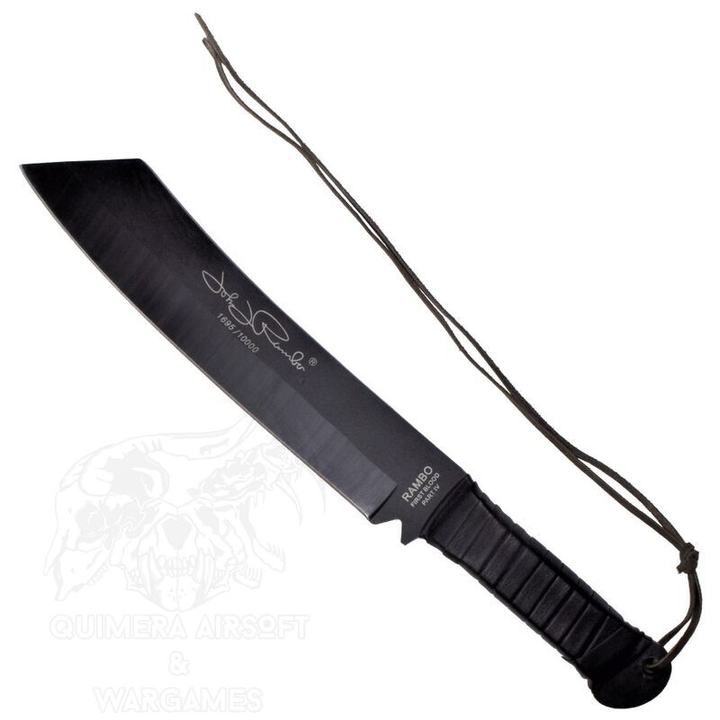 Cuchillo de Caza Rambo IV H29cm. con funda de Cuero