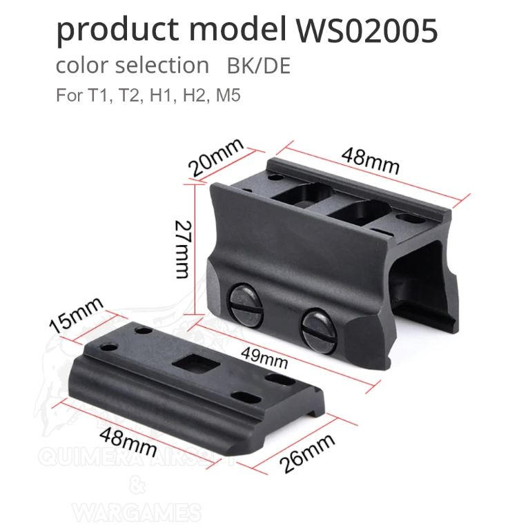 Alternative view of Montura DDE para T1 y T2