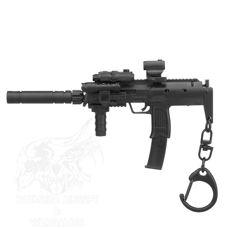 Llavero Mp7 Con Accesorios Con Piezas Móviles - Negro