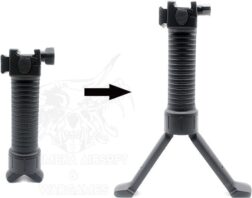 Grip vertical con rail y bipode retractil - Negro - Imagen 5